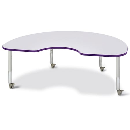 Jonti-Craft Berries Kidney Activity Table, 48 in. x 72 in., Mobile, Freckled Gray/Purple/Gray 6423JCM004